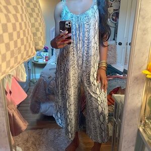 Snake skin crop jumpsuit